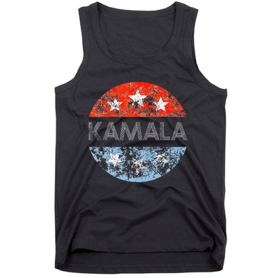 Retro Kamala 2024 Red White And Blue Vintage Button Tank Top