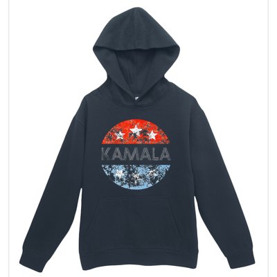 Retro Kamala 2024 Red White And Blue Vintage Button Urban Pullover Hoodie