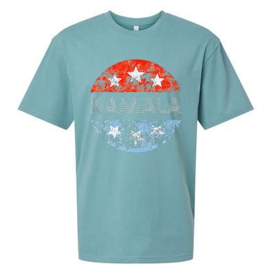 Retro Kamala 2024 Red White And Blue Vintage Button Sueded Cloud Jersey T-Shirt