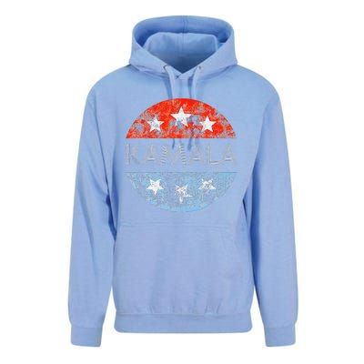 Retro Kamala 2024 Red White And Blue Vintage Button Unisex Surf Hoodie