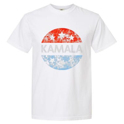 Retro Kamala 2024 Red White And Blue Vintage Button Garment-Dyed Heavyweight T-Shirt