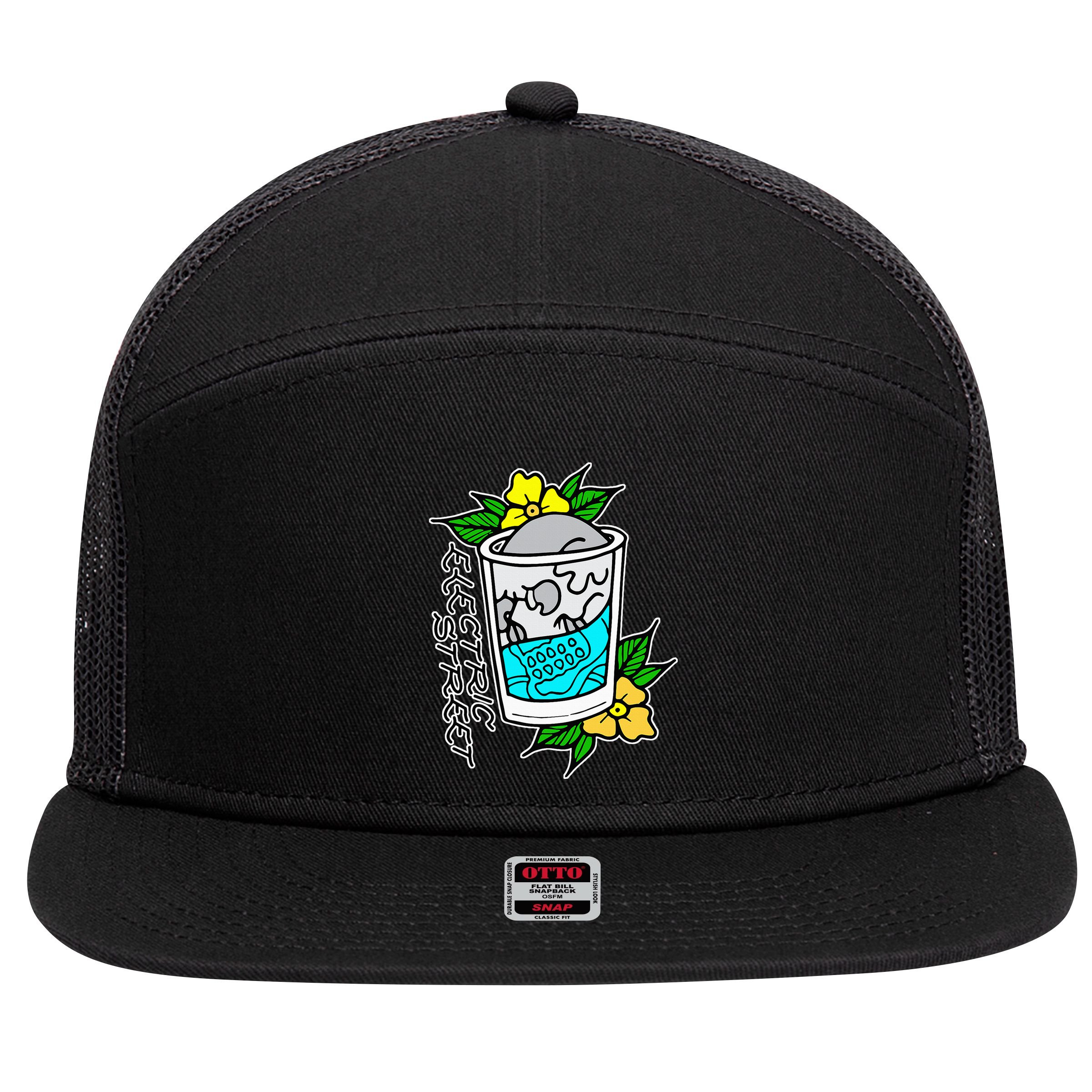 Refresh Kills American Traditional Tattoo 7 Panel Mesh Trucker Snapback Hat