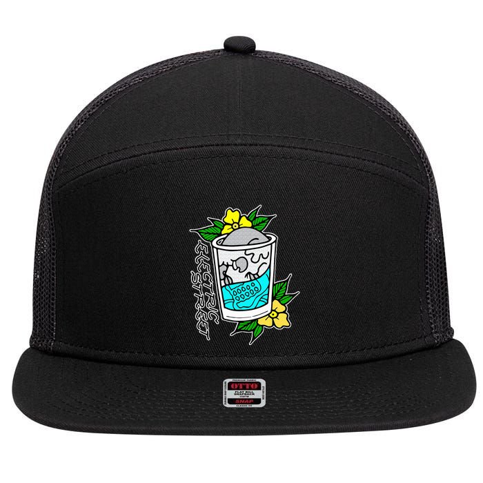 Refreshment Kills American Traditional Tattoo  7 Panel Mesh Trucker Snapback Hat
