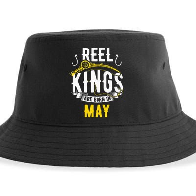 Reel Kings Are Born In May Fishing Birthday Sustainable Bucket Hat