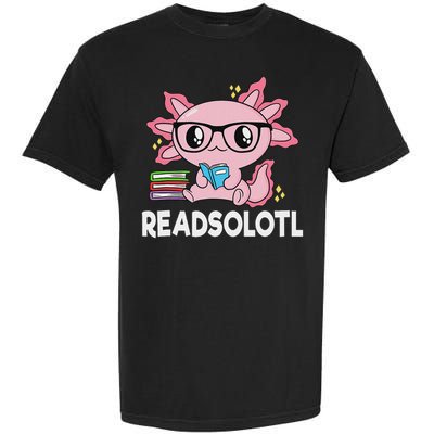 Readsolotl Kawaii Axolotl Book Lover Funny Reading Garment-Dyed Heavyweight T-Shirt