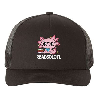 Readsolotl Kawaii Axolotl Book Lover Funny Reading Yupoong Adult 5-Panel Trucker Hat