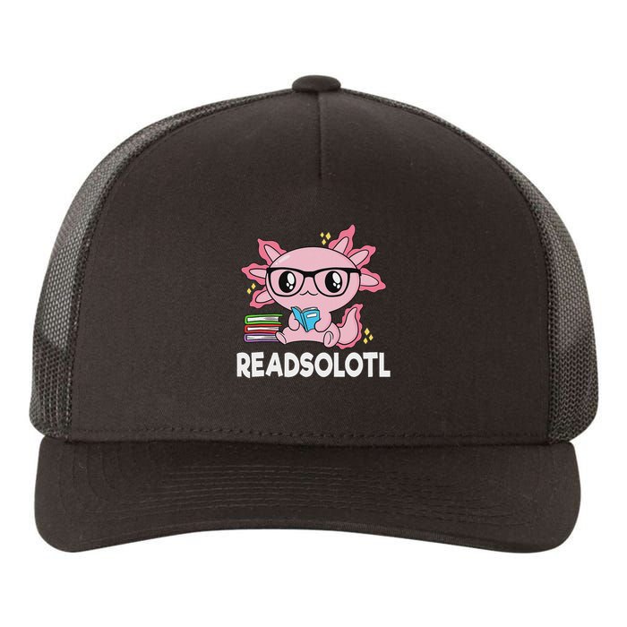 Readsolotl Kawaii Axolotl Book Lover Funny Reading Yupoong Adult 5-Panel Trucker Hat