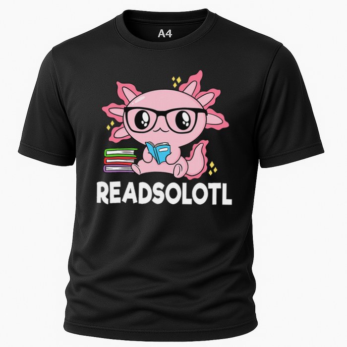 Readsolotl Kawaii Axolotl Book Lover Funny Reading Performance Shirt