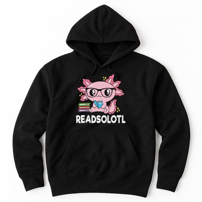 Readsolotl Kawaii Axolotl Book Lover Funny Reading Hoodie