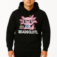 Readsolotl Kawaii Axolotl Book Lover Funny Reading Hoodie