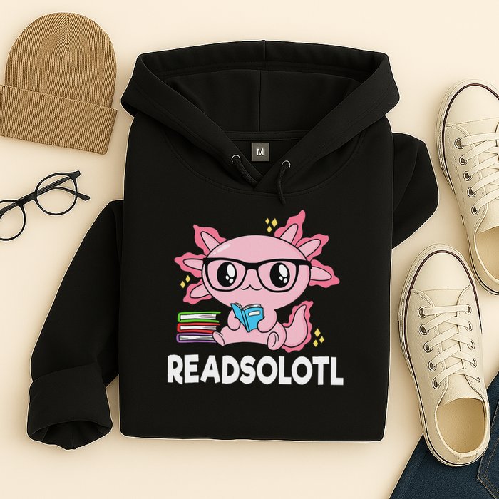 Readsolotl Kawaii Axolotl Book Lover Funny Reading Hoodie
