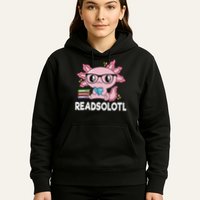 Readsolotl Kawaii Axolotl Book Lover Funny Reading Hoodie