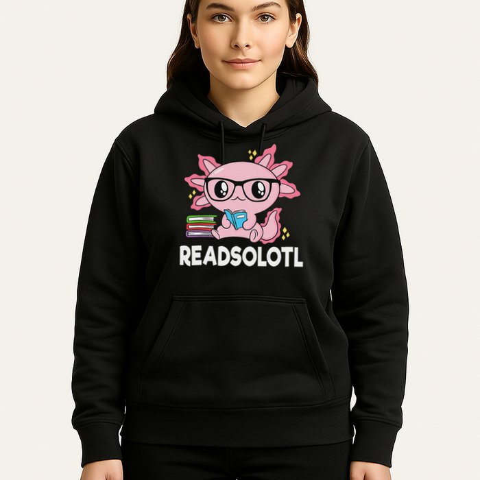 Readsolotl Kawaii Axolotl Book Lover Funny Reading Hoodie