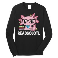 Readsolotl Kawaii Axolotl Book Lover Funny Reading Long Sleeve Shirt