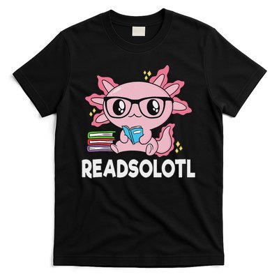 Readsolotl Kawaii Axolotl Book Lover Funny Reading T-Shirt