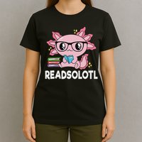 Readsolotl Kawaii Axolotl Book Lover Funny Reading T-Shirt