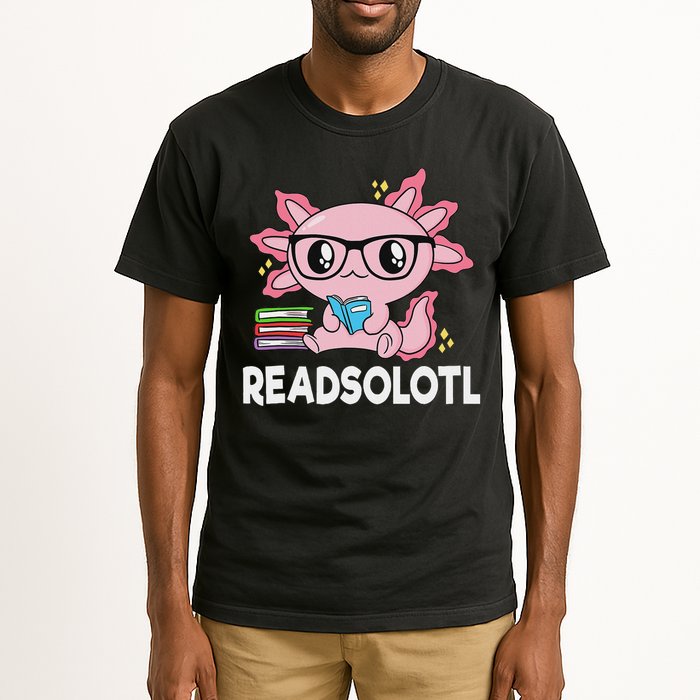 Readsolotl Kawaii Axolotl Book Lover Funny Reading Tall T-Shirt