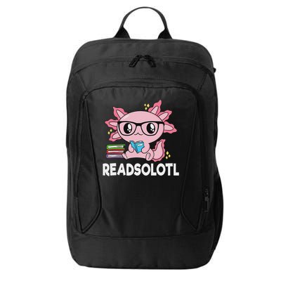 Readsolotl Kawaii Axolotl Book Lover Funny Reading City Backpack