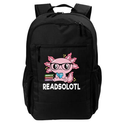 Readsolotl Kawaii Axolotl Book Lover Funny Reading Backpack