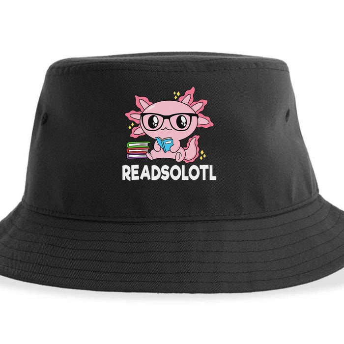 Readsolotl Kawaii Axolotl Book Lover Funny Reading Sustainable Bucket Hat