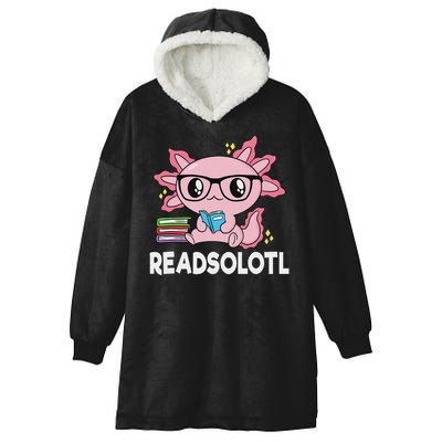 Readsolotl Kawaii Axolotl Book Lover Funny Reading Hooded Wearable Blanket