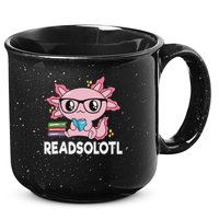 Readsolotl Kawaii Axolotl Book Lover Funny Reading 15oz Campfire Ceramic Mug