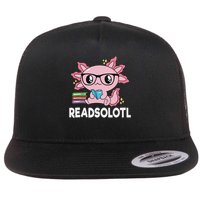Readsolotl Kawaii Axolotl Book Lover Funny Reading Flatbill Hat