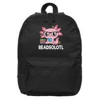 Readsolotl Kawaii Axolotl Book Lover Funny Reading 16 in Basic Backpack