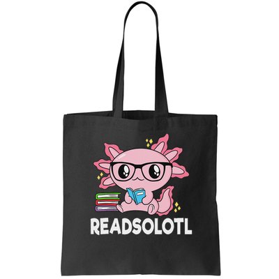 Readsolotl Kawaii Axolotl Book Lover Funny Reading Bag
