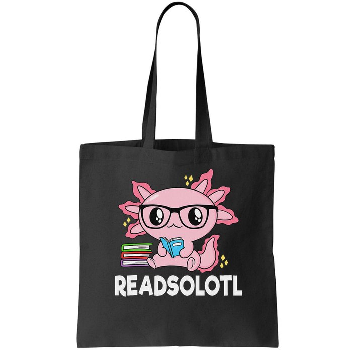 Readsolotl Kawaii Axolotl Book Lover Funny Reading Bag
