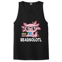 Readsolotl Kawaii Axolotl Book Lover Funny Reading PosiCharge Competitor Tank