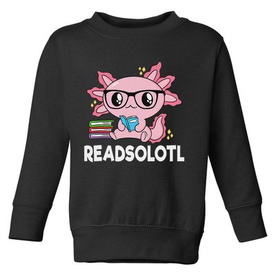 Readsolotl Kawaii Axolotl Book Lover Funny Reading Toddler Sweatshirt