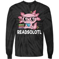 Readsolotl Kawaii Axolotl Book Lover Funny Reading Tie-Dye Long Sleeve Shirt