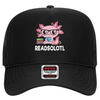Readsolotl Kawaii Axolotl Book Lover Funny Reading Trucker Hat
