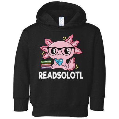 Readsolotl Kawaii Axolotl Book Lover Funny Reading Toddler Hoodie