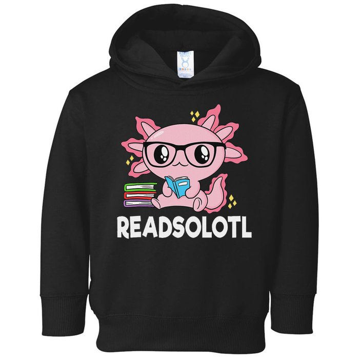 Readsolotl Kawaii Axolotl Book Lover Funny Reading Toddler Hoodie