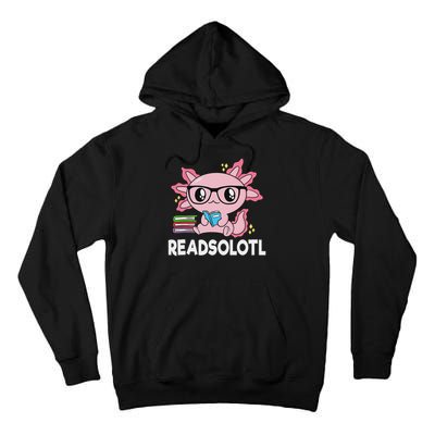 Readsolotl Kawaii Axolotl Book Lover Funny Reading Tall Hoodie