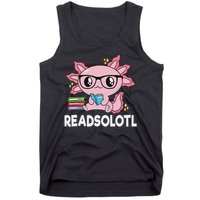 Readsolotl Kawaii Axolotl Book Lover Funny Reading Tank Top
