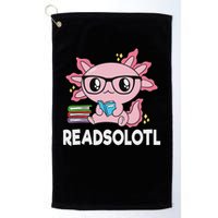 Readsolotl Kawaii Axolotl Book Lover Funny Reading Golf Towel