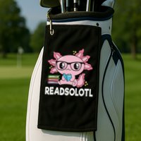 Readsolotl Kawaii Axolotl Book Lover Funny Reading Golf Towel