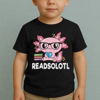 Readsolotl Kawaii Axolotl Book Lover Funny Reading Toddler T-Shirt