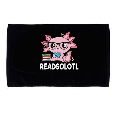 Readsolotl Kawaii Axolotl Book Lover Funny Reading Microfiber Hand Towel