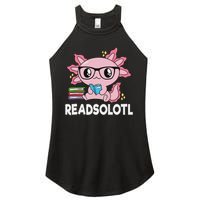Readsolotl Kawaii Axolotl Book Lover Funny Reading Women's Perfect Tri Rocker Tank