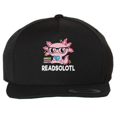 Readsolotl Kawaii Axolotl Book Lover Funny Reading Wool Snapback Cap