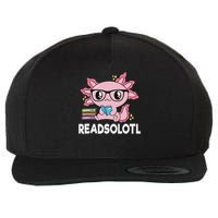 Readsolotl Kawaii Axolotl Book Lover Funny Reading Wool Snapback Cap
