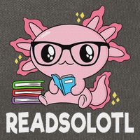 Readsolotl Kawaii Axolotl Book Lover Funny Reading Cotton Canvas Backpack