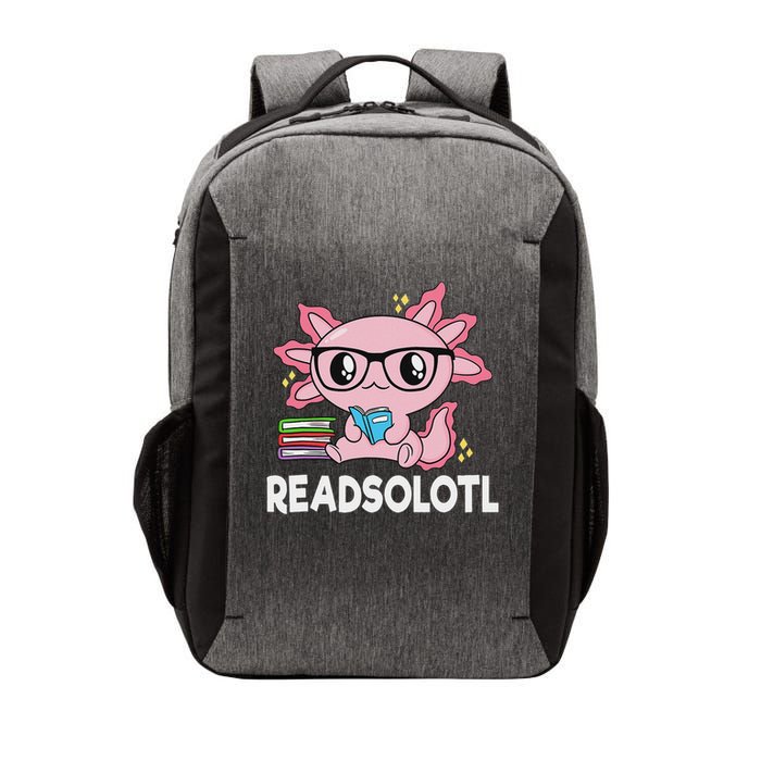 Readsolotl Kawaii Axolotl Book Lover Funny Reading Vector Backpack