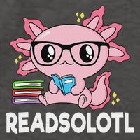 Readsolotl Kawaii Axolotl Book Lover Funny Reading Vector Backpack