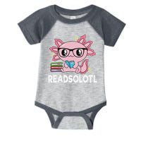 Readsolotl Kawaii Axolotl Book Lover Funny Reading Infant Baby Jersey Bodysuit