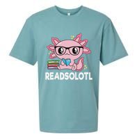 Readsolotl Kawaii Axolotl Book Lover Funny Reading Sueded Cloud Jersey T-Shirt